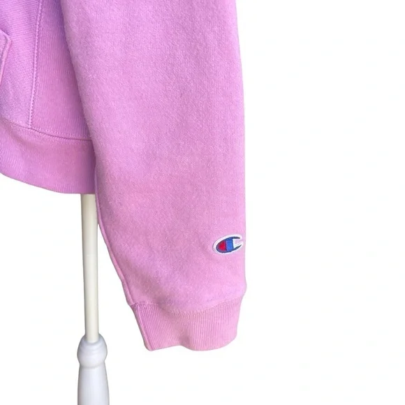Vintage Champion Reverse Weave Hoodie Sweatshirt Size Medium Bubble Gum Pink - Picture 5 of 7